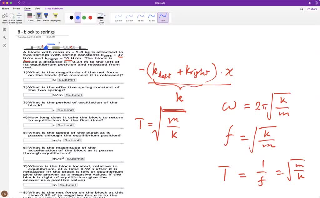 solved-7-where-is-the-block-located-relative-to-equilibrium-at-time