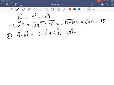 given-vectors-v-3i4j-and-w-9i-12j-find-the-dot-product-find-the-angle-between-and-w-state-whether-the-vectors-are-parallel-orthogonal-or-neither-49872