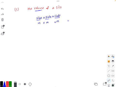 c-the-volume-of-a-silo-kelvin-k-second-s-square-meter-leftmathrmm2right-kilogram-kg-cubic-meter-leftmathrmm3right-meter-m-meter-per-second-mathrmm-mathrms-kilogram-per-cubic-meter-leftmathrmkg-mathrmm