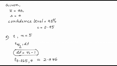 the-mean-and-standard-deviation-of-n-measurements-randomly-sampled-froms-normally-distributed-population-are-33-and-4-respectively-construct-a-95-confidence-interval-for-the-population-mean-53209
