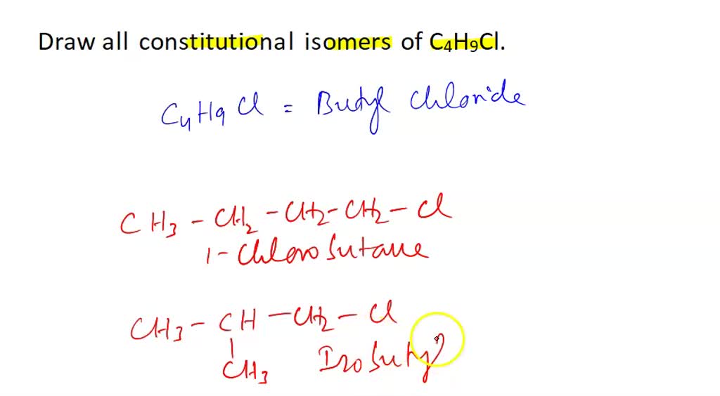 c4h9cl isomers structure