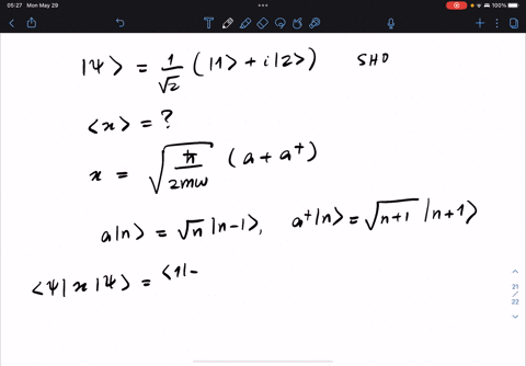 a-quantum-simple-harmonic-oscillator-sho-of-mass-m-and-angular-frequency-w-has-been-prepared-in-the-following-state-l1-i2-where-n-is-the-energy-eigenvector-of-the-sho-for-012-compute-the-exp-88848