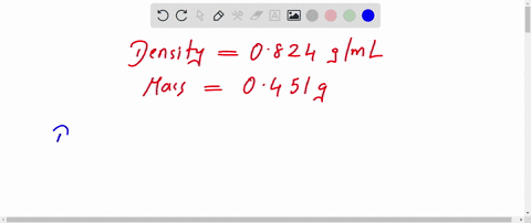 a-sample-of-a-substance-that-has-a-density-of-0824-gml-has-a-mass-of-0451g-calculate-the-volume-of-the-sample-76297