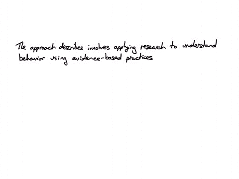 what-is-the-approach-of-applying-research-to-the-understanding-of-behavior-and-using-empirically-sound-evidence-based-practices-to-influence-behavior-as-a-treatment-model-for-extinguishing-undesired-b