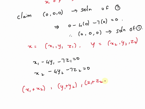 let-be-subset-of-r3-consisting-al1-solutions-to-the-linear-system-x-4y-tz0-a-show-that-is-subspace-of-r3-b-find-basis-for-vand-show-that-the-basis-you-found-is-linearly-independent-45073