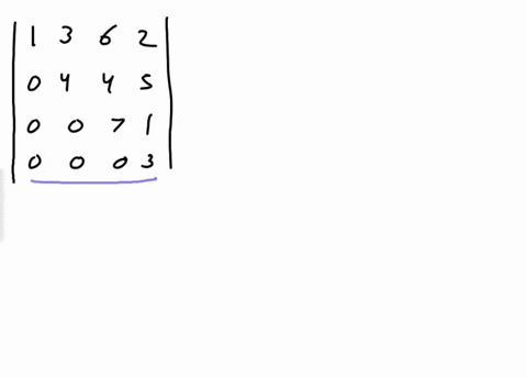 compute-the-determinant-using-cofactor-expansion-along-any-row-or-column-the-following-represents-a-4x4-matrix-1-3-6-2-0-4-4-5-0-0-7-1-0-0-0-3-14006