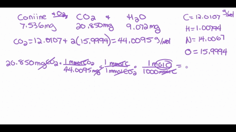 coniine-molar-mass-12723-glmol-a-substance-isolated-form-poison-hemlock-contains-only-carbon-hydrogen-and-nitrogen-combustion-of-7536-mg-of-coniine-yields-20850-mg-co2-and-9072-mg-of-h2o-wha-66157