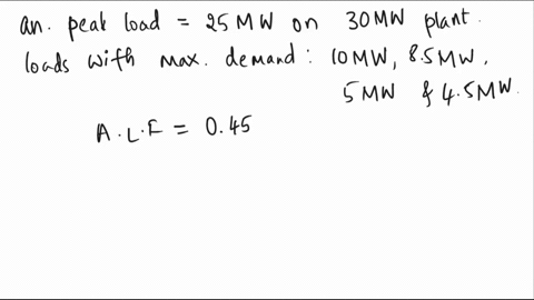the-annual-peak-load-on-a-30-mw-power-station-is-25-mw-the-power-station-supplies-load-having-maximum-demands-of-10-mw-85-mw-5-mw-and-45-mw-the-annual-load-factor-is-045-find-the-energy-supp-53242