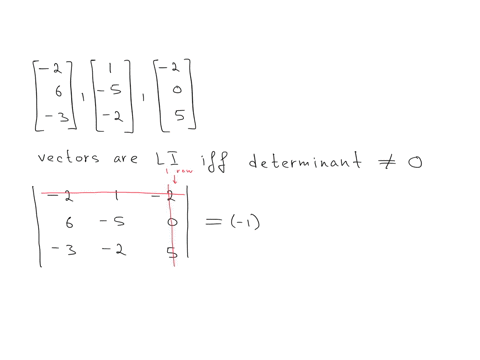 use-determinants-to-decide-if-the-set-of-vectors-is-linearly-independent-2-2-5-0-2-5-the-determinant-of-the-matrix-whose-columns-are-the-given-vectors-is-simplify-your-answer-is-the-set-of-v-87918