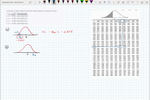 using-the-z-table-table-e-find-the-critical-value-or-values-for-each-a-alpha002-left-tailed-test-b-a-80849