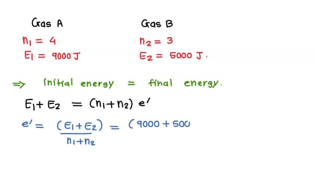 SOLVED: 4.0 Mol Of Monatomic Gas A Interacts With 3.0 Mol Of Monatomic ...