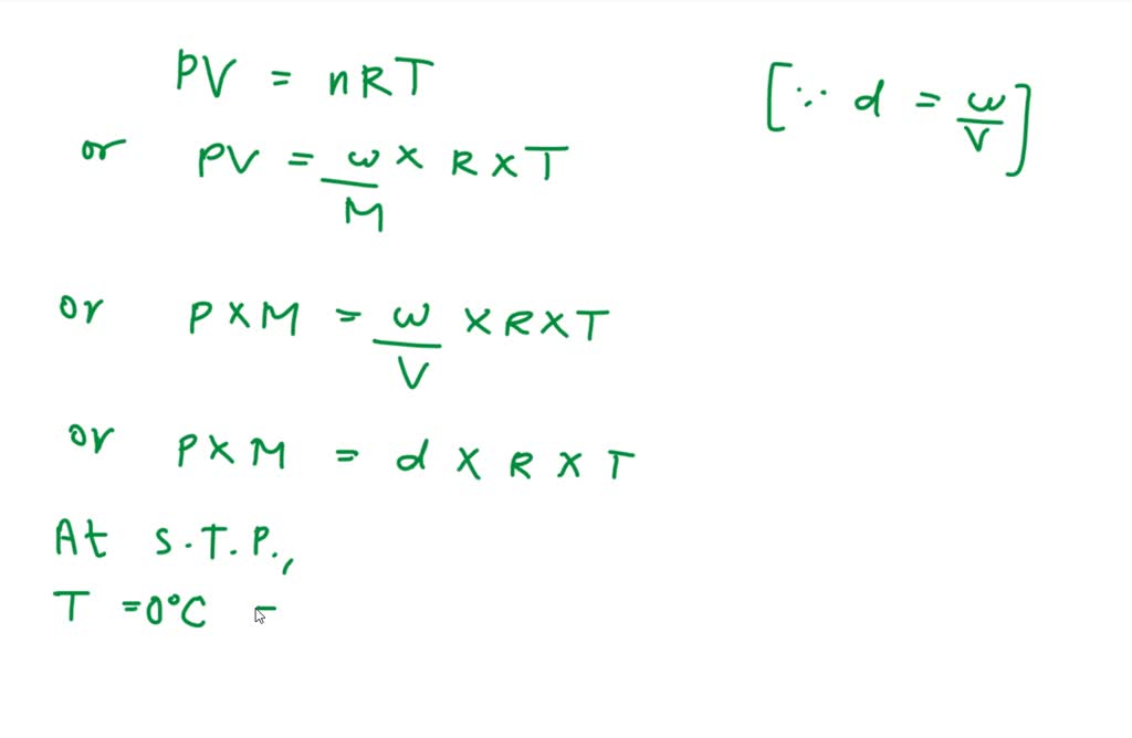 Solved An Unknown Gas Has A Density Of G L At Stp What Is The