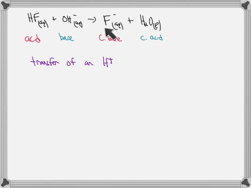 A student performed a titration of HF(aq) with NaOH(aq). The net ionic equation for the