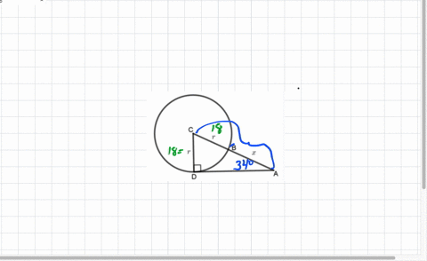 if-the-circle-in-the-figure-has-radius-r-18-and-a34-then-find-the-distance-x-between-a-and-b-to-the-nearest-whole-number_-a-12-b-18-c-14-17-d-15-48387