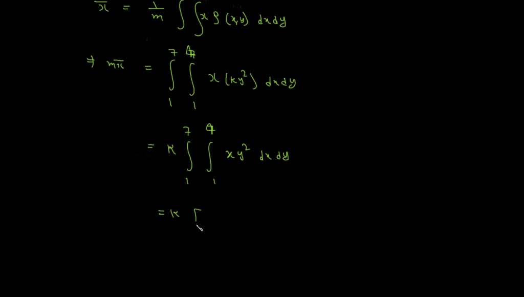 SOLVED: Find the mass and center of mass of the lamina that occupies ...