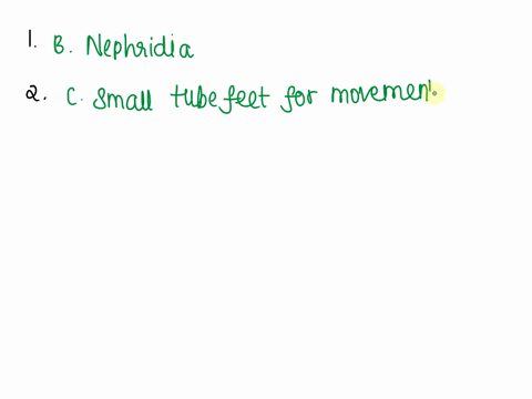 a-choose-the-correct-option-1-earthworm-is-an-annelid-because-of-the-presence-of-a-tube-feet-b-nephridia-c-pores-on-body-d-hard-exoskeleton-2-the-echinoderms-have-a-many-jointed-appendages-b-27873
