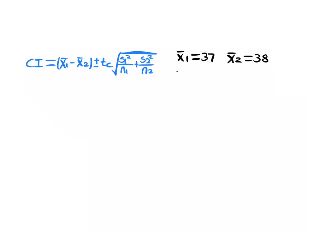 SOLVED Two samples are taken with the following sample means, sizes
