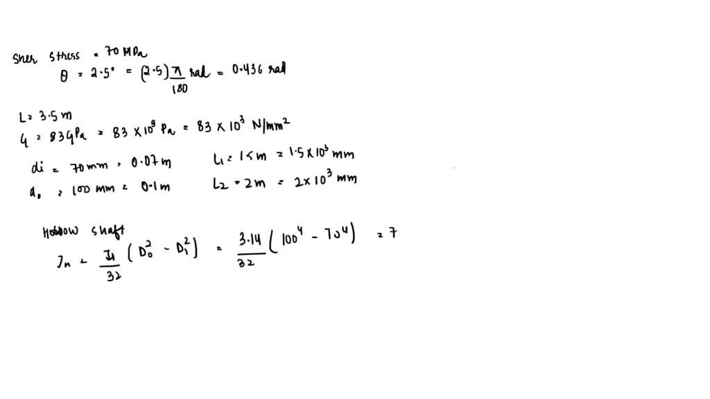 SOLVED: (a) Derive formulas for the twist angle θ and for the shear ...