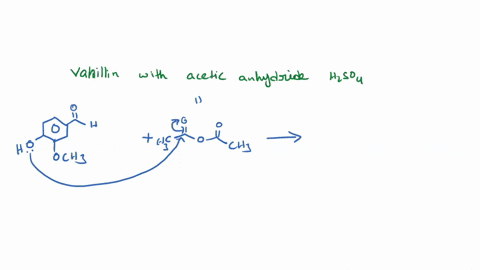 what-is-the-full-reaction-of-vanillin-with-acetic-anhydride-with-sulfuric-acid-what-product-is-produced-81503