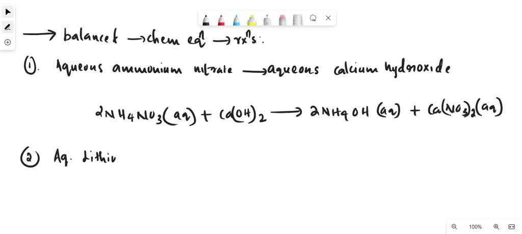 Solved Write The Balanced Equation For The Following Reactions Aqueous Ammonium Nitrate 0365