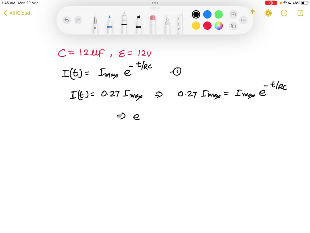 SOLVED Consider the RC circuit shown below, where the resistance is R