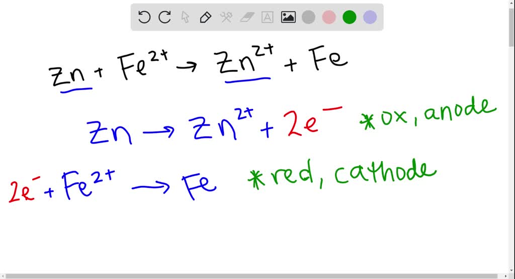 SOLVED Imagine a galvanic cell which uses solid zinc and aqueous iron