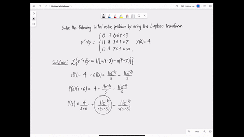point-consider-the-initia-value-probl-em-ifo-t-3-if3-t-7-if7-t-0-y-6y-y0-4-take-tne-laplace-transform-of-both-sides-of-the-given-_-differential-equation-to-create-the-corresponding-algebraic-56842