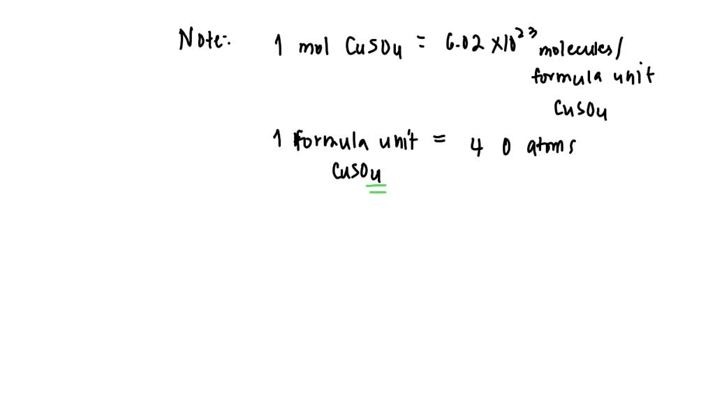 One Mole Of Copper Ii Sulfate Cuso4 Contains