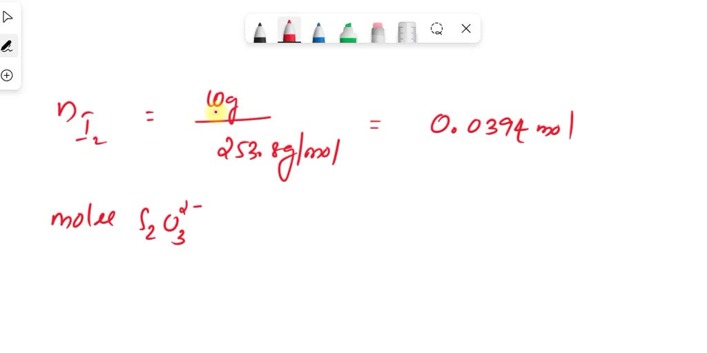 SOLVED: Iodine reacts with thiosulfate ion, S2O3^2-, to give iodide ion ...