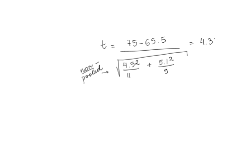 summary-statistics-are-given-for-independent-simple-random-samples-from-two-populations-use-the-nonpooled-t-test-to-conduct-two-tailed-hypothesis-test-using-significance-level-of-001-7581-45-27786