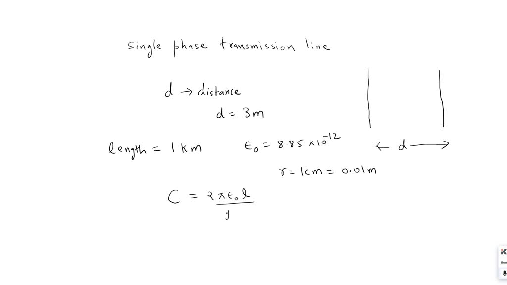 SOLVED A single phase transmission lines has two parallel conductors