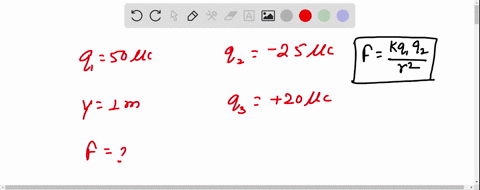 point-charges-q1-50-c-and-q2-25-c-are-placed-10-m-apart-what-is-the-force-on-a-third-charge-q3-20-c-placed-midway-between-q1-and-q2-05953