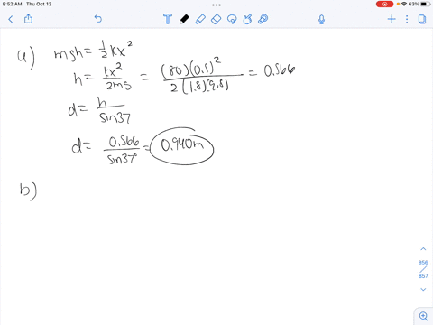 a-spring-with-spring-constant-k-80-nm-has-an-equilibrium-length-of-100-m-the-spring-is-compressed-to-a-length-of-05-m-and-a-mass-of-m-18-kg-is-placed-at-its-free-end-on-a-frictionless-slope-45554