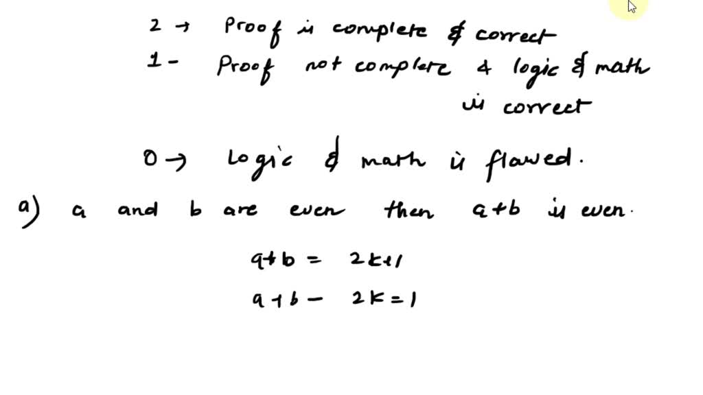 SOLVED: 2 Provide Proofs For The Following Claims: The Sum Of An Odd ...