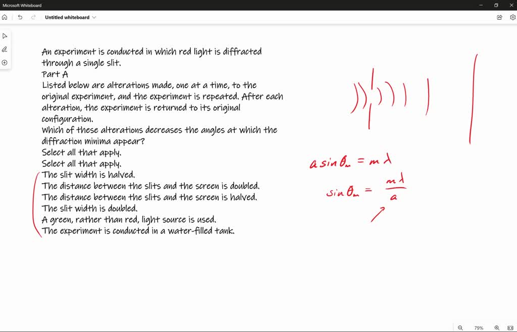 SOLVED: Item 8 An experiment is conducted in which red light is ...
