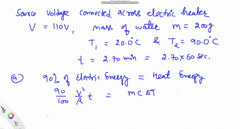 a-a-well-insulated-electric-water-heater-warms-117-kg-of-water-from-200c-to-410c-in-350-min-find-the-resistance-in-0-of-its-heating-element-which-is-connected-across-240-v-potential-differen-29788