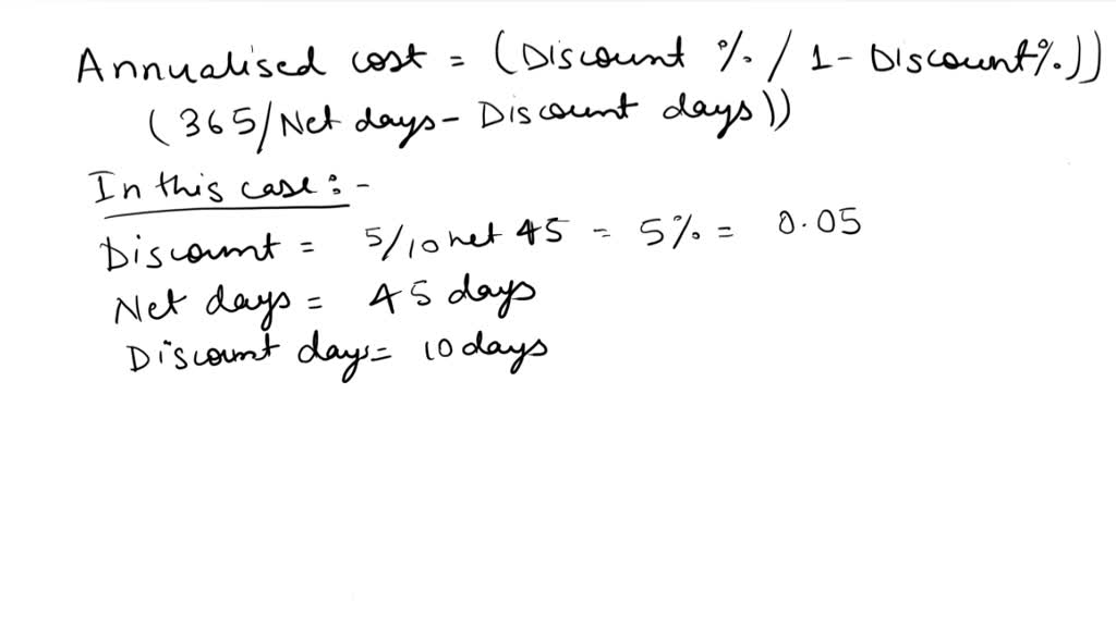 SOLVED 3. Calculate the annualized cost of the following trade credit