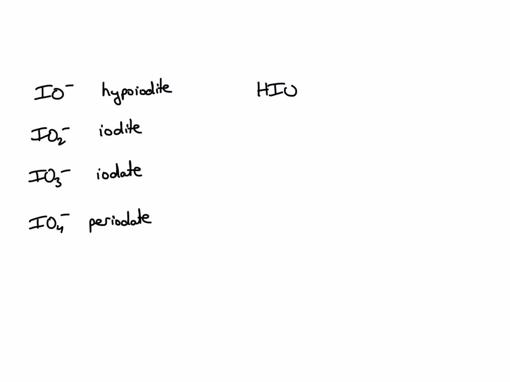 SOLVED Knowing the names of similar chlorine oxyanions and acids