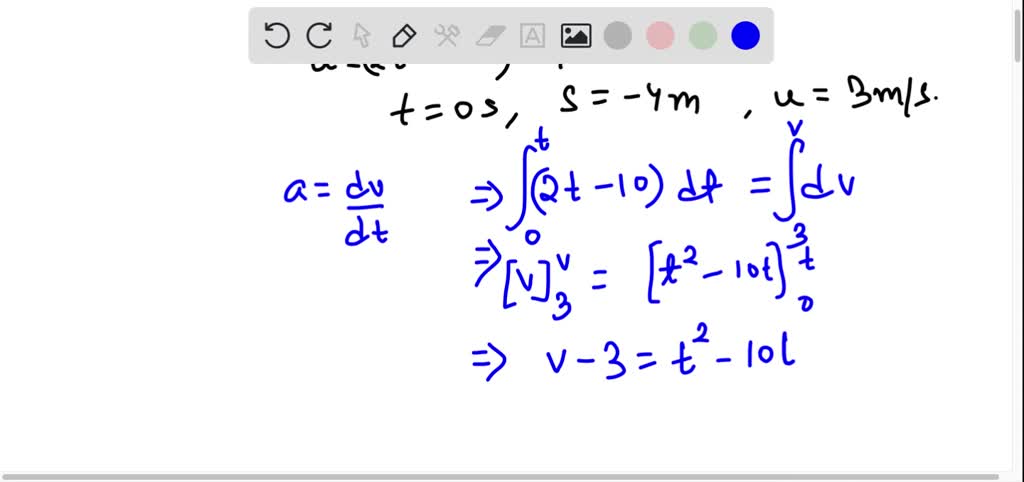 The Acceleration Of A Particle Is Given By A 2t 10 Where A Is In Ms2 And T Is In Seconds 6405