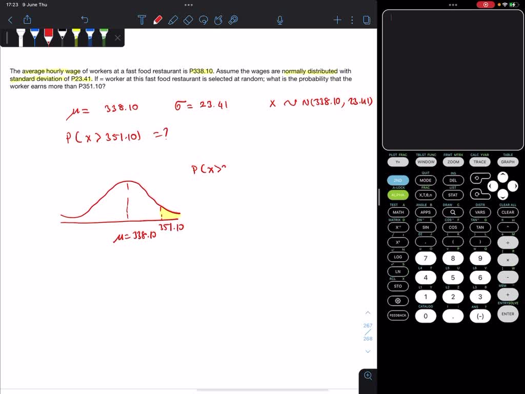 SOLVED The average hourly wage of workers at a fast food restaurant is