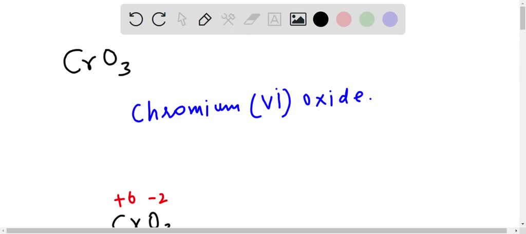 SOLVED: Identify the three errors in the name Chromium trioxide for the ...
