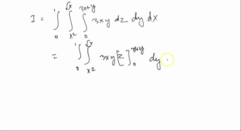 evaluate-triple-integral-e3xy-dv-where-e-is-bounded-by-the-parabolic-cylinders-yx2-and-xy2-and-the-planes-z0-and-z5xy-52364
