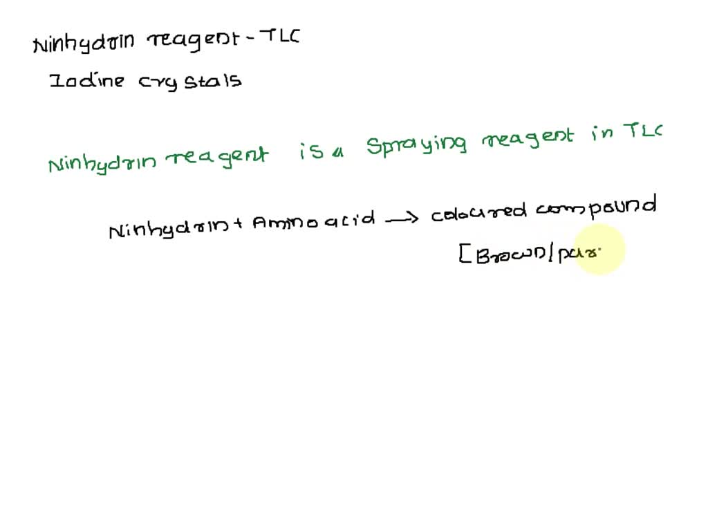 SOLVED What is the purpose of using ninhydrin reagent and iodine