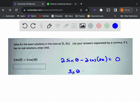 solve-for-the-exact-solutions-in-the-interval-0-27-list-your-answers-separated-by-a-comma-if-it-has-no-real-solutions-enter-dne-2-sin0-2-cos20-03325