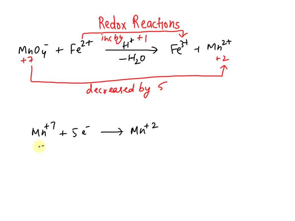 Solved Write The Balanced Chemical Equation That Corresponds To The Titration Of Fe2 With Mno4 3305