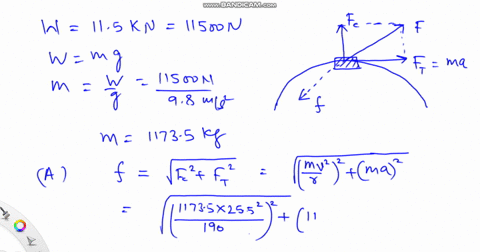 learning-goal-to-set-up-and-evaluate-the-equations-of-motion-in-a-normal-tangential-coordinate-system-a-car-of-weight-115-knkn-is-traveling-around-a-curve-of-constant-curvature-a-the-car-is-86763