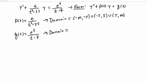 for-each-of-the-initial-conditions-below-determine-the-largest-interval-atb-on-which-the-existence-and-uniqueness-theorem-for-first-order-linear-differential-equations-guarantees-the-existence-of-a-un