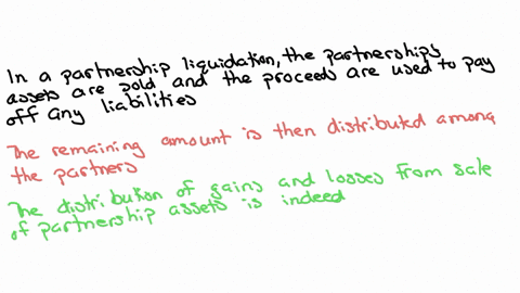 in-a-partnership-liquidation-gains-and-losses-on-the-sale-of-partnership-assets-are-divided-among-the-partners-capital-accounts-on-the-basis-of-their-capital-balances-true-or-false
