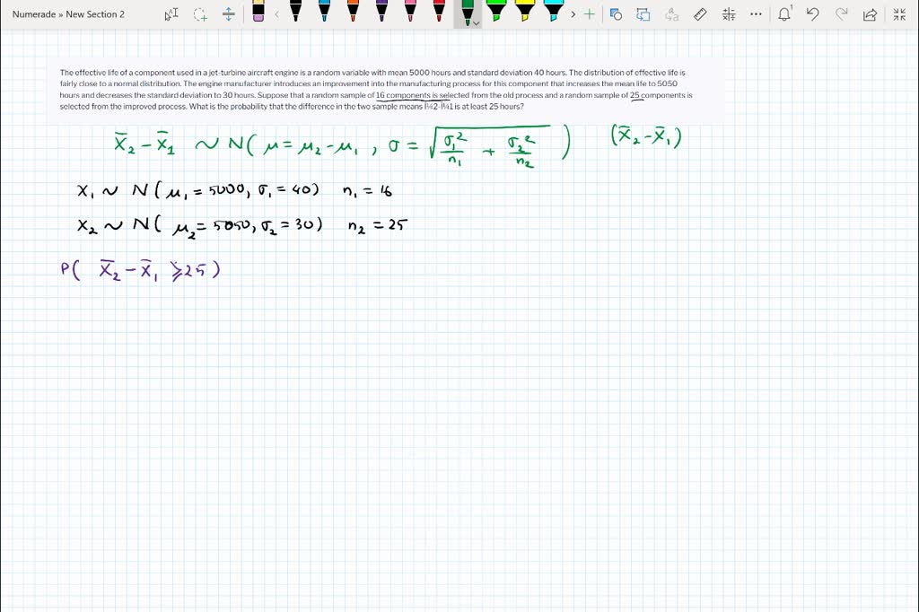 SOLVED: The effective life of a component used in a jet-turbine ...