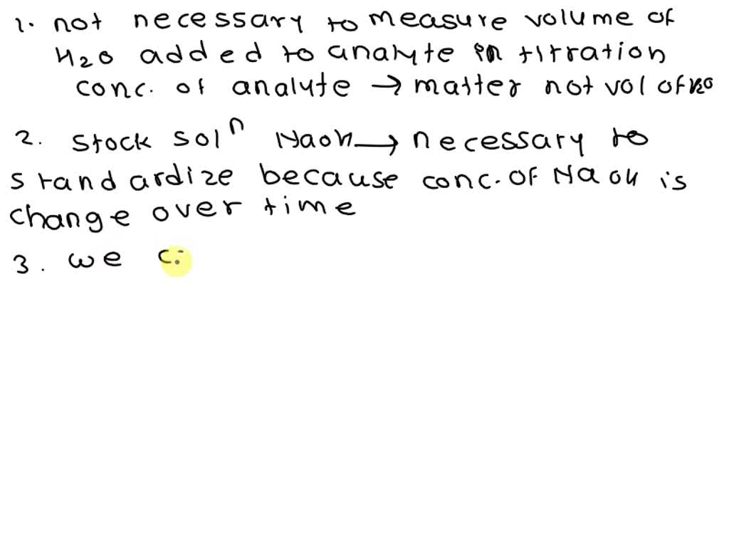 SOLVED PostLab Questions Why isn't it necessary to measure the volume